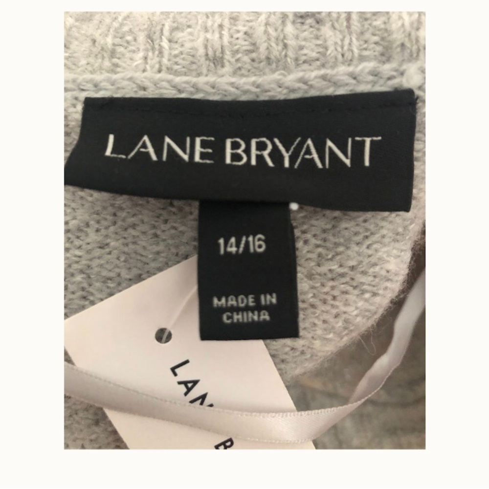 New! Softgirl GrandmaCore Long Gray Peach Snowflake Sweater Sz 14-16 - Picture 7 of 8